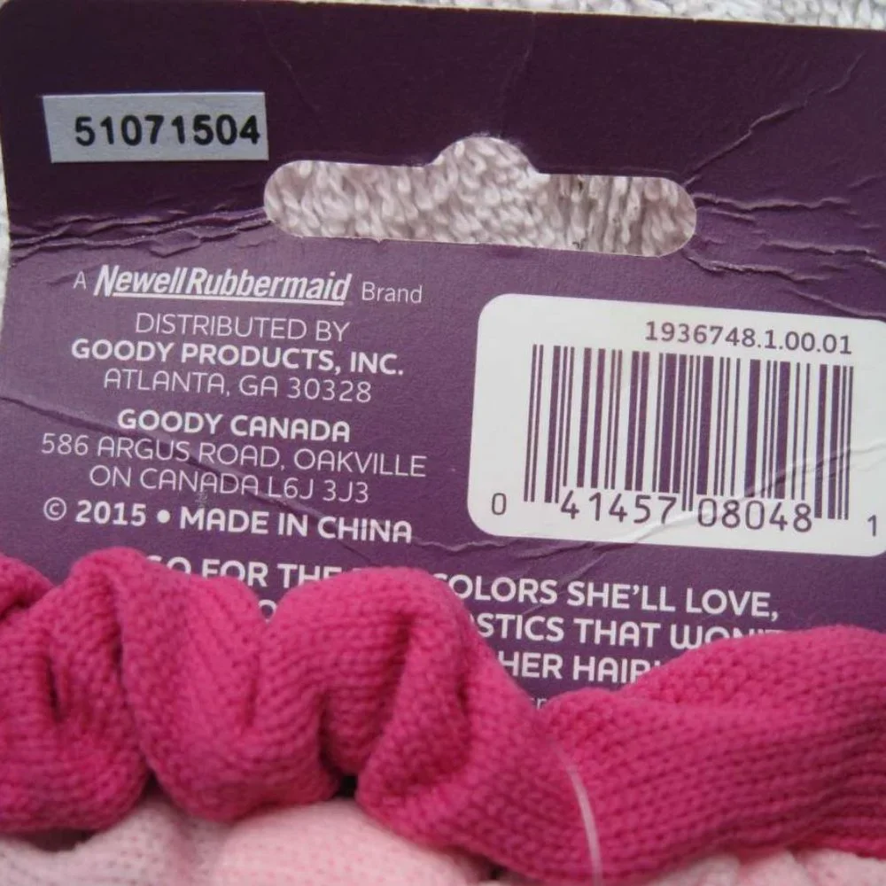 5 Goody Ouchless No Metal Elastic Sweater Ponytailer Hair Bands Soft Fabric Pony
